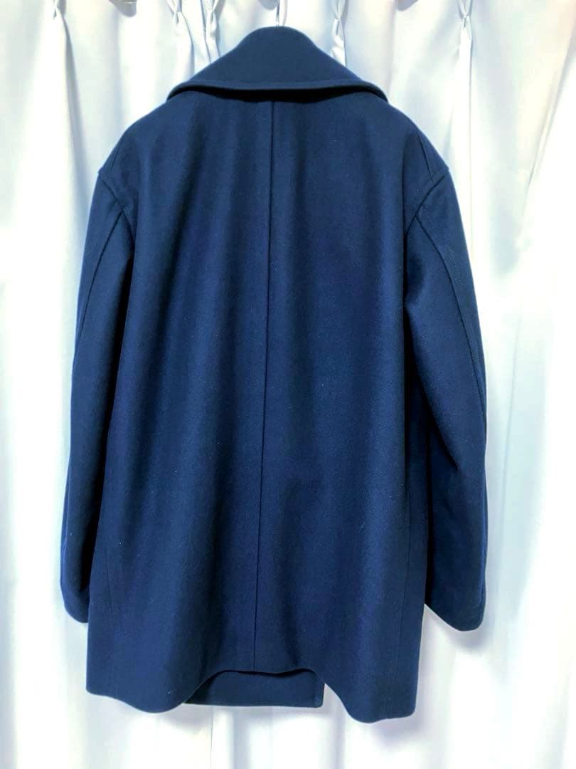 +J ウールブレンドオーバーサイズピーコート M ネイビー　美品の写真2枚目