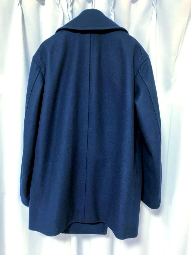 +J ウールブレンドオーバーサイズピーコート M ネイビー 美品の写真2枚目