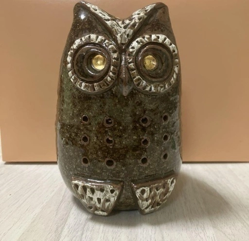 陶芸 フクロウ 灯篭?