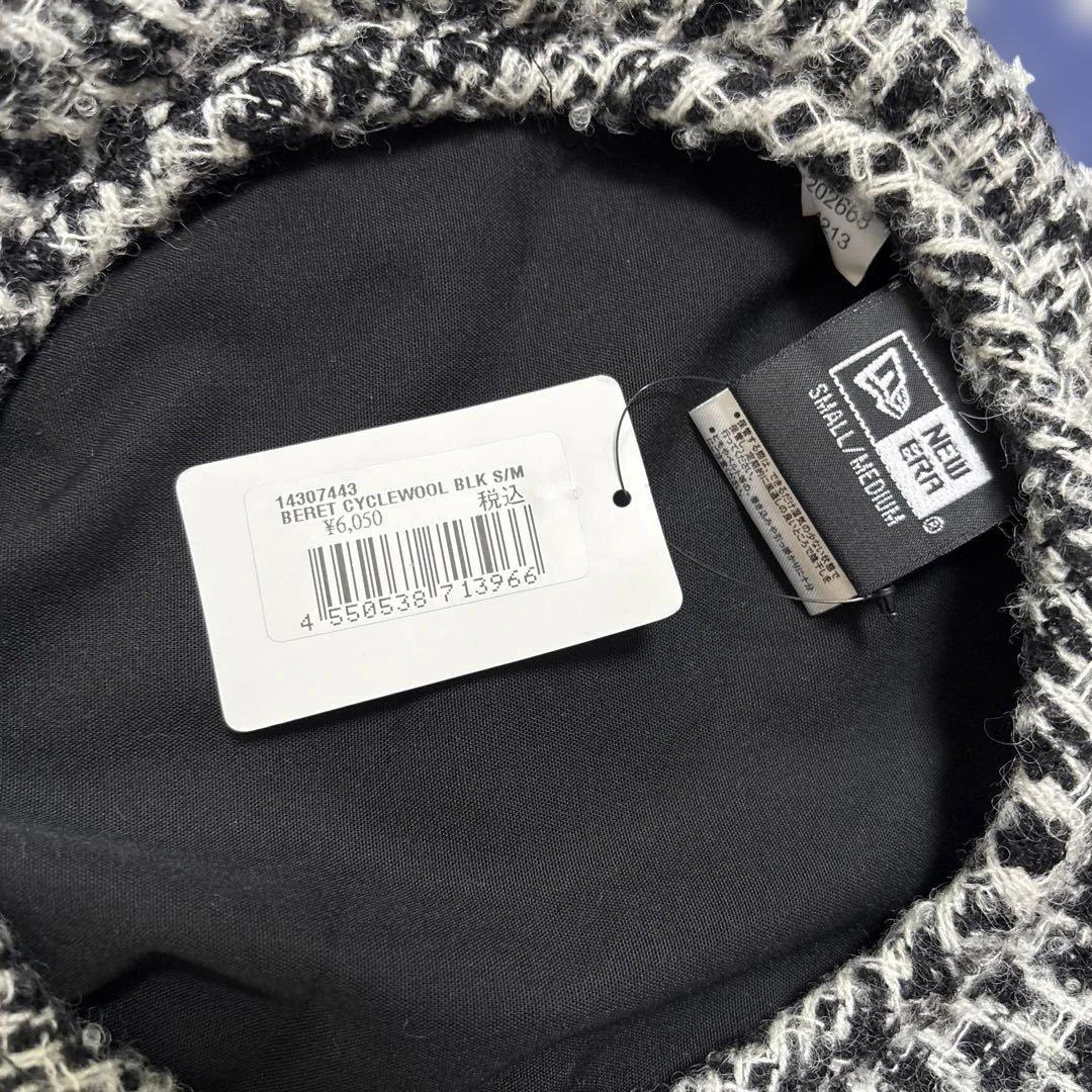 【新品未使用品✨】NEW ERA ベレー帽 ツイード ブラック S/Mの写真3枚目