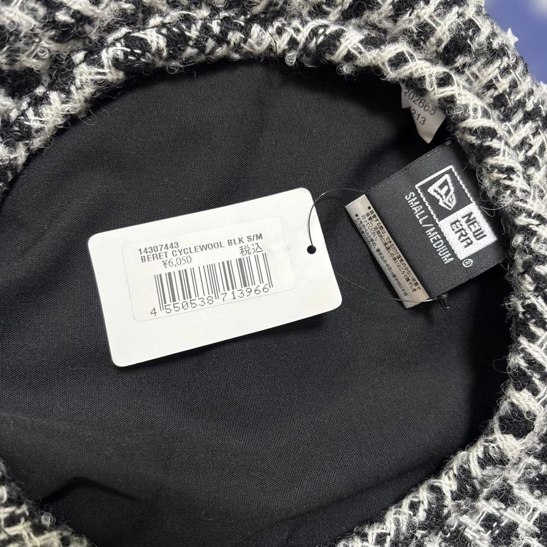 【新品未使用品✨】NEW ERA ベレー帽 ツイード ブラック S/Mの写真3枚目
