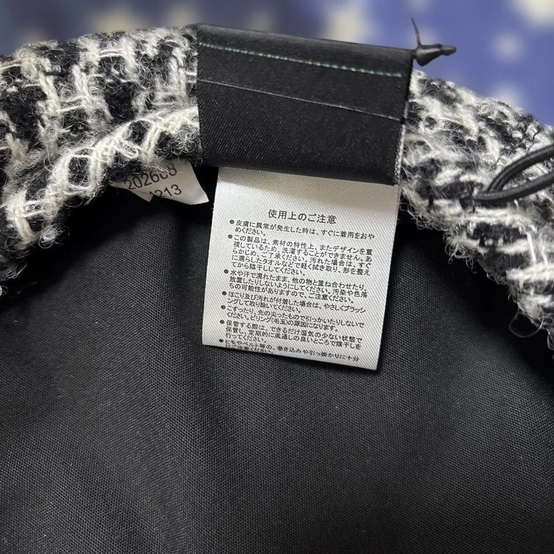 【新品未使用品✨】NEW ERA ベレー帽 ツイード ブラック S/Mの写真4枚目