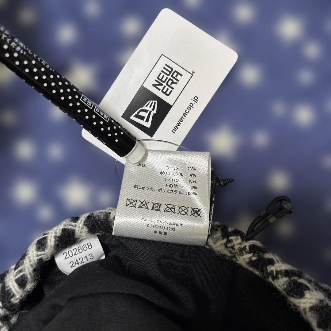 【新品未使用品✨】NEW ERA ベレー帽 ツイード ブラック S/Mの写真5枚目