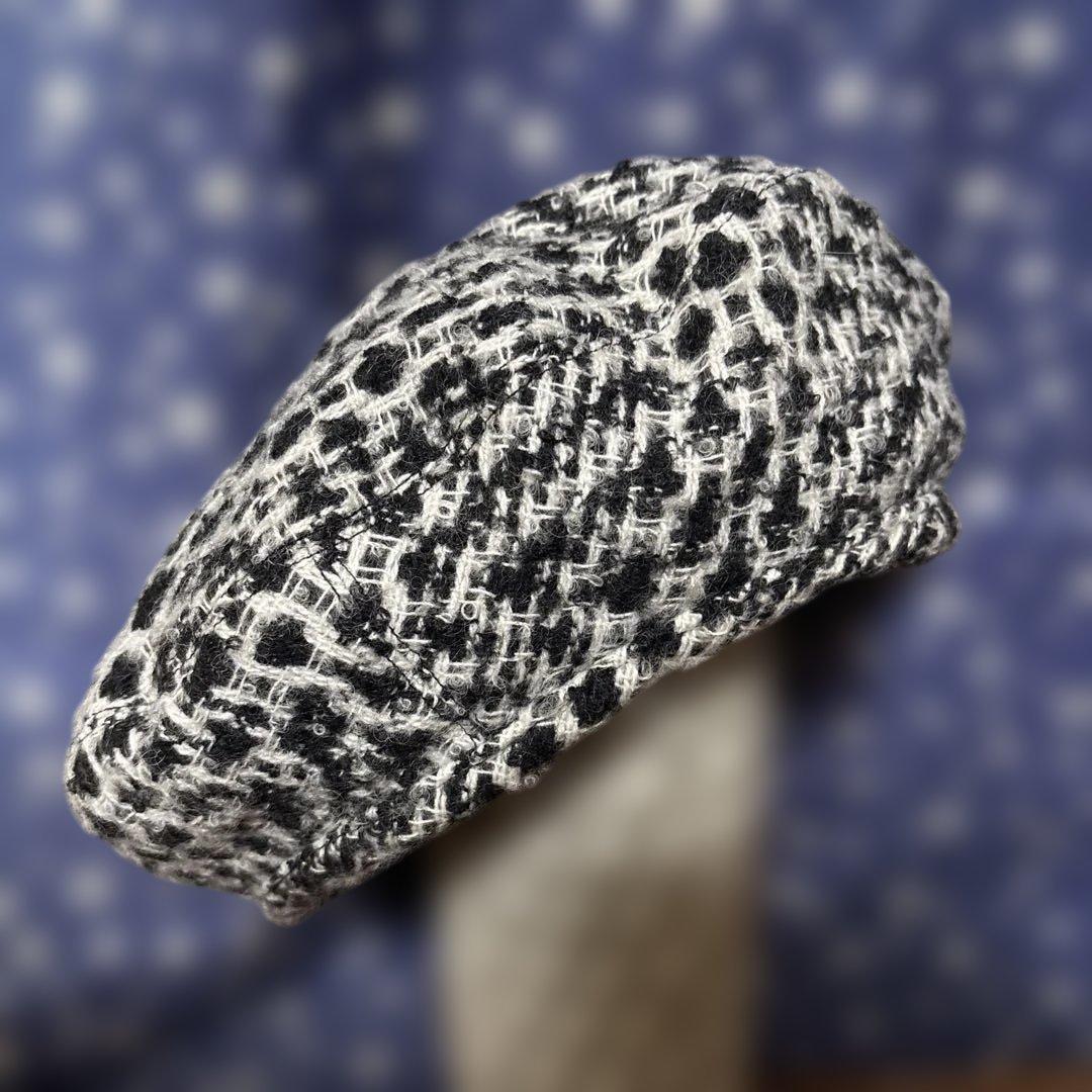【新品未使用品✨】NEW ERA ベレー帽 ツイード ブラック S/Mの写真9枚目