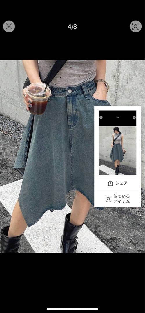 DAZY アシンメトリー スカート デニム aespa Armageddonの写真3枚目