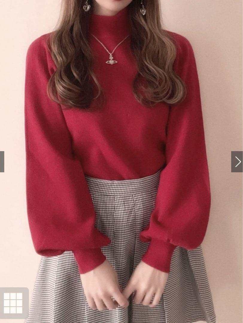 カシミヤタッチハイネックニットトップス
