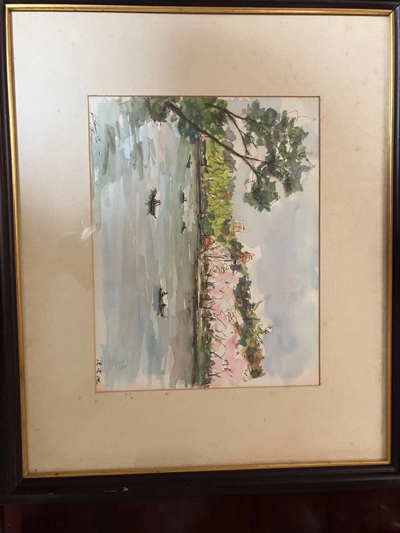 水彩画 風景画 額装