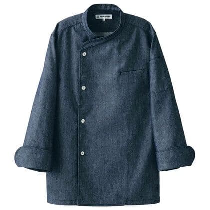 セブンユニフォーム 麻調 デニム STRETCH コックコート Mサイズ