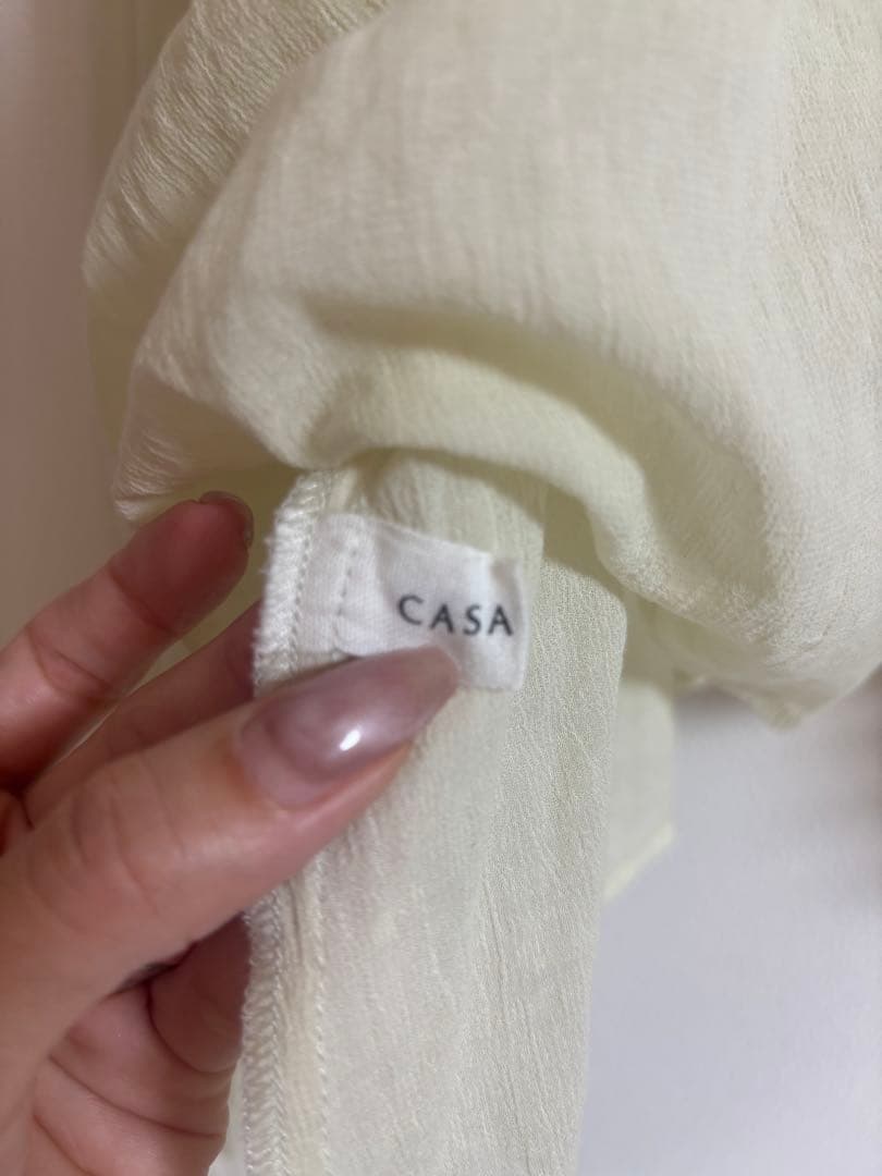 CASA FLINE イエロー コットンブラウスの写真7枚目