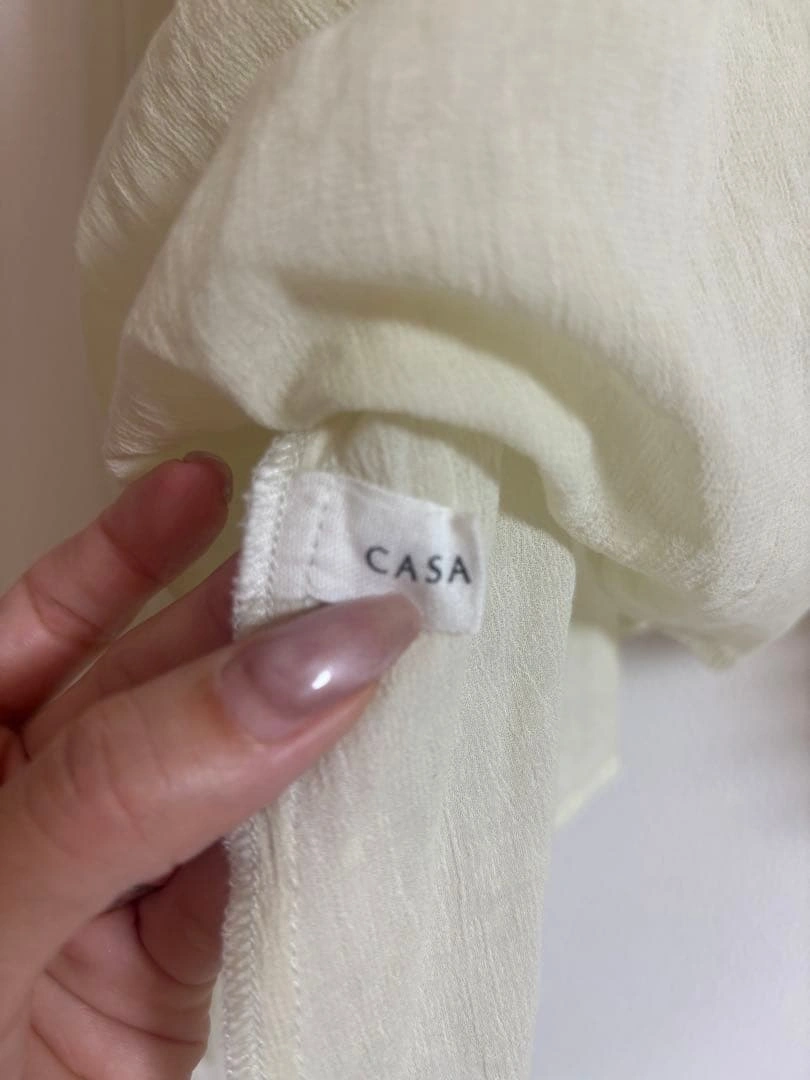 CASA FLINE イエロー コットンブラウスの写真7枚目