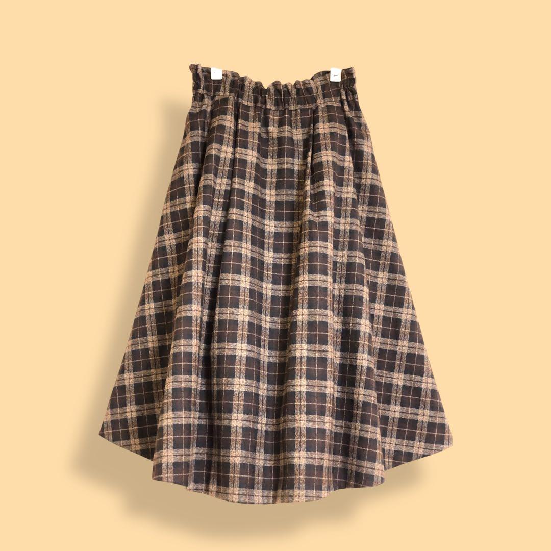 美品 ウィルセレクション WILLSELECTION チェック柄フレアスカートMの写真2枚目