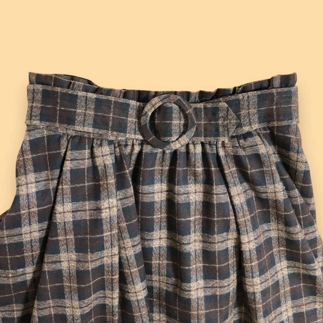 美品 ウィルセレクション WILLSELECTION チェック柄フレアスカートMの写真4枚目