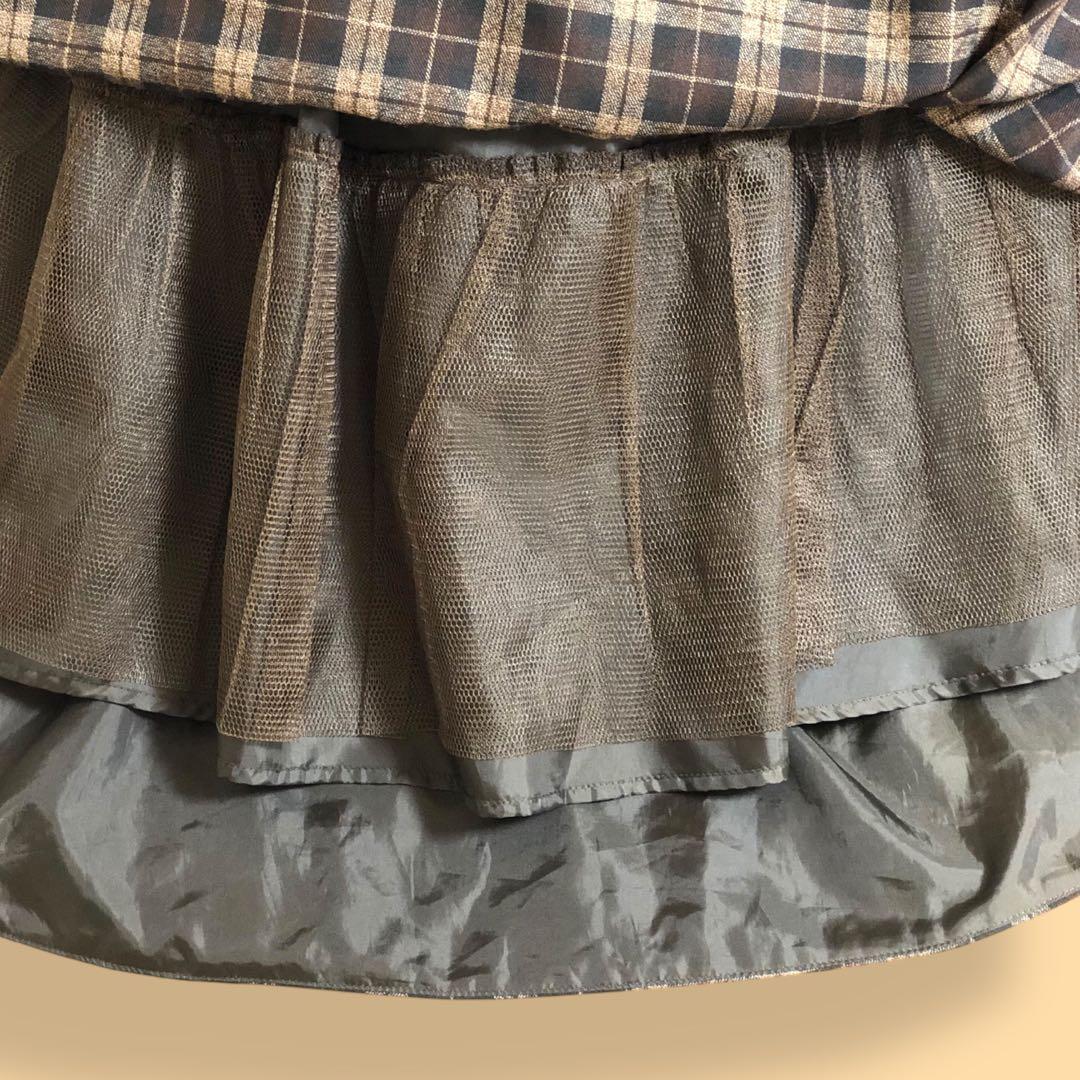 美品 ウィルセレクション WILLSELECTION チェック柄フレアスカートMの写真5枚目