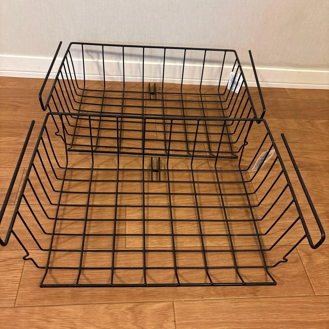 【スリーコインズ】ワイヤースタック収納ラック2個セット