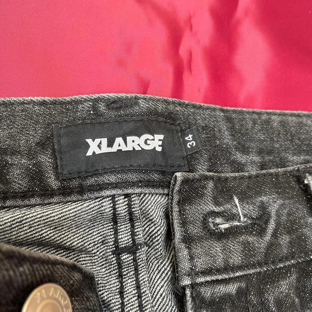 XLARGE エクストララージ デニム 黒 ブラック 34インチ ストレートの写真2枚目