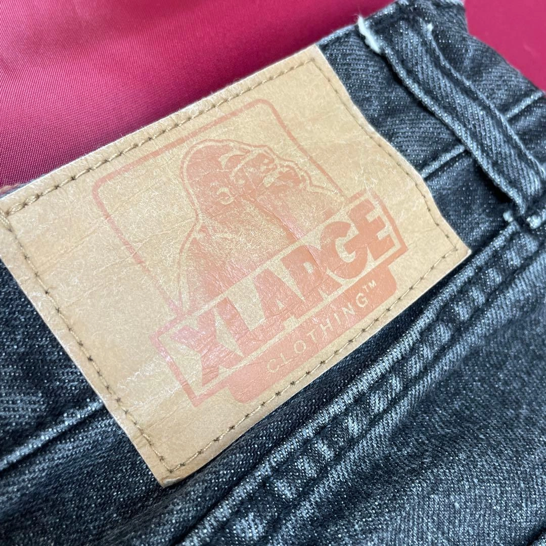 XLARGE エクストララージ デニム 黒 ブラック 34インチ ストレートの写真4枚目