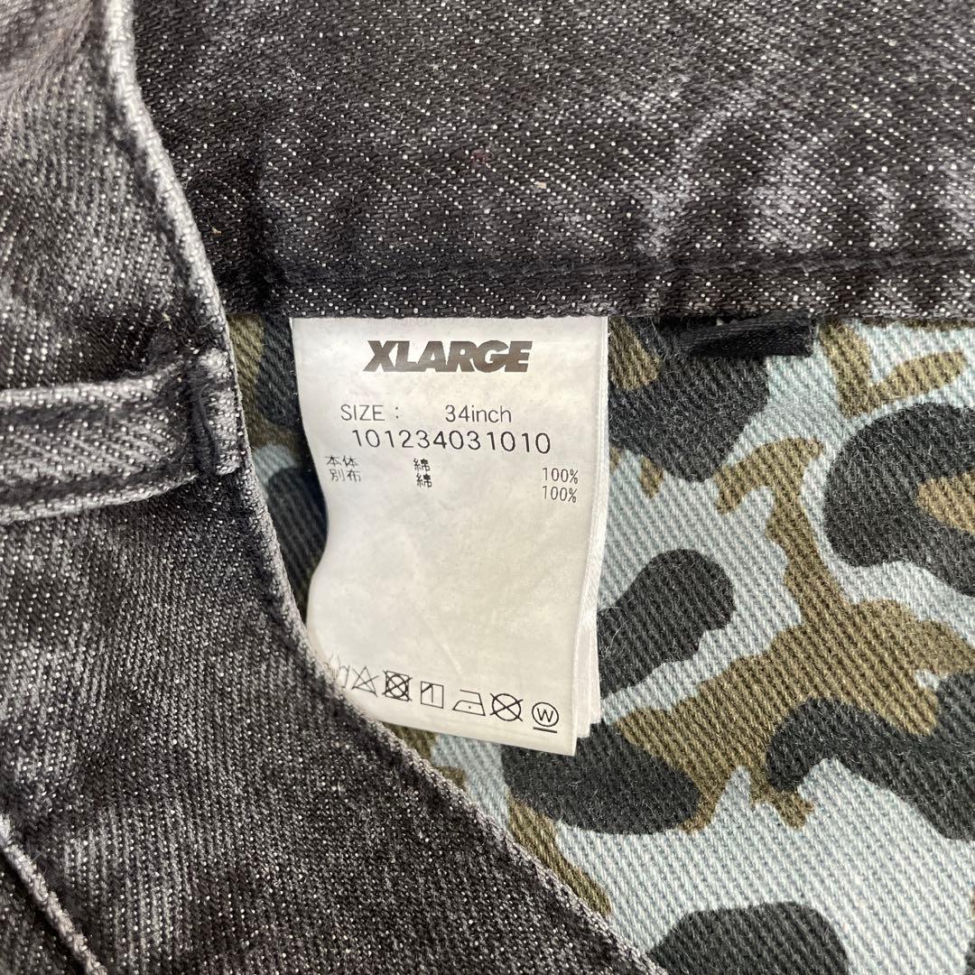XLARGE エクストララージ デニム 黒 ブラック 34インチ ストレートの写真6枚目