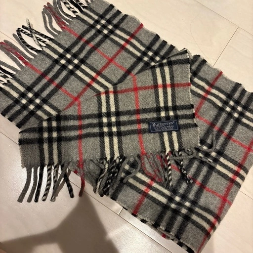 BURBERRY バーバリー 膝掛け ストール マフラー 大判 グレー ノバチェック