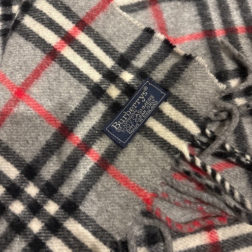 BURBERRY バーバリー 膝掛け ストール マフラー 大判 グレー ノバチェックの写真2枚目