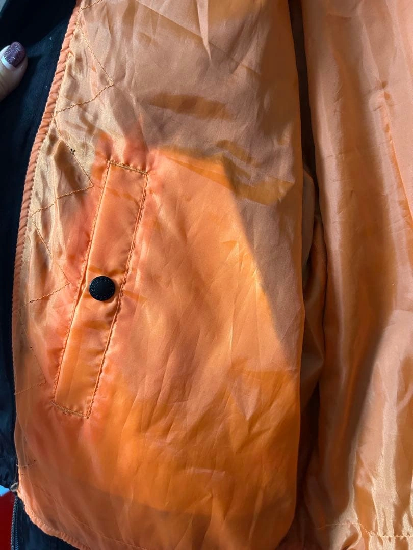 美品 STUSSY MA-1 フライトジャケット ワッペン 黒 Mサイズの写真6枚目