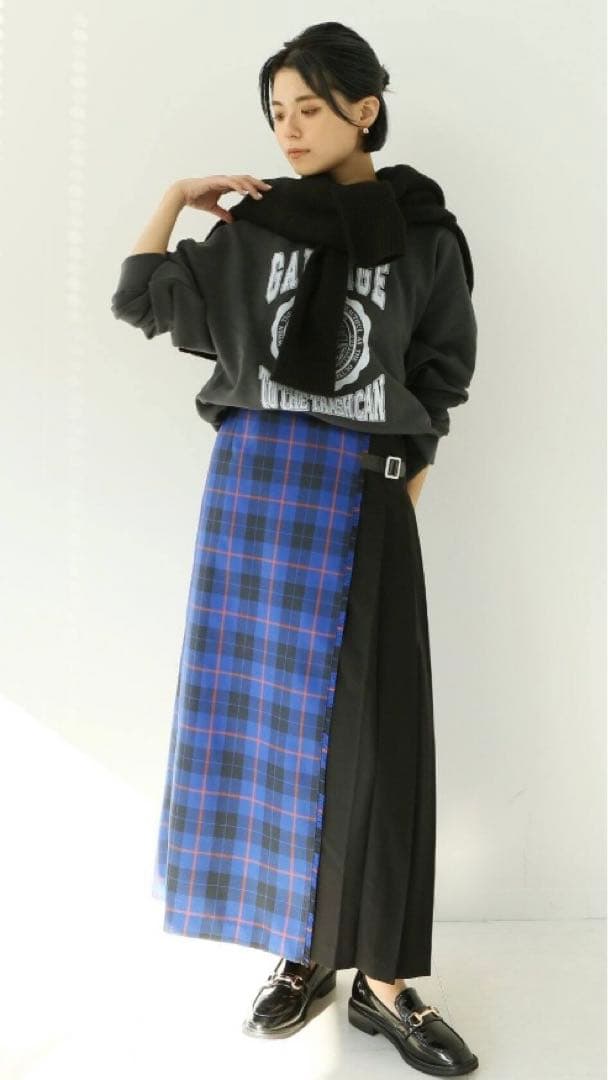 B.C STOCK チェック プリーツスカート