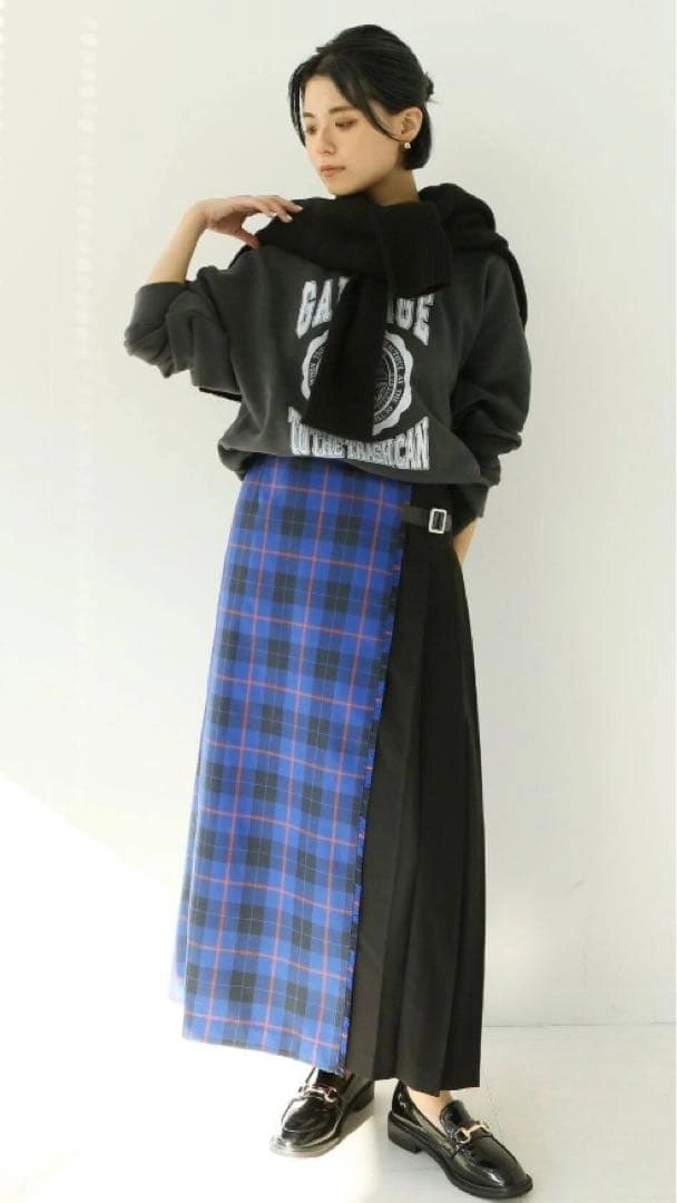 B.C STOCK チェック プリーツスカート