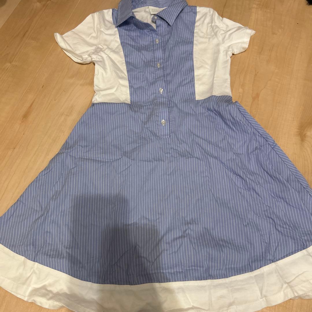 ZARA キッズ ストライプ 半袖ワンピース 140cm