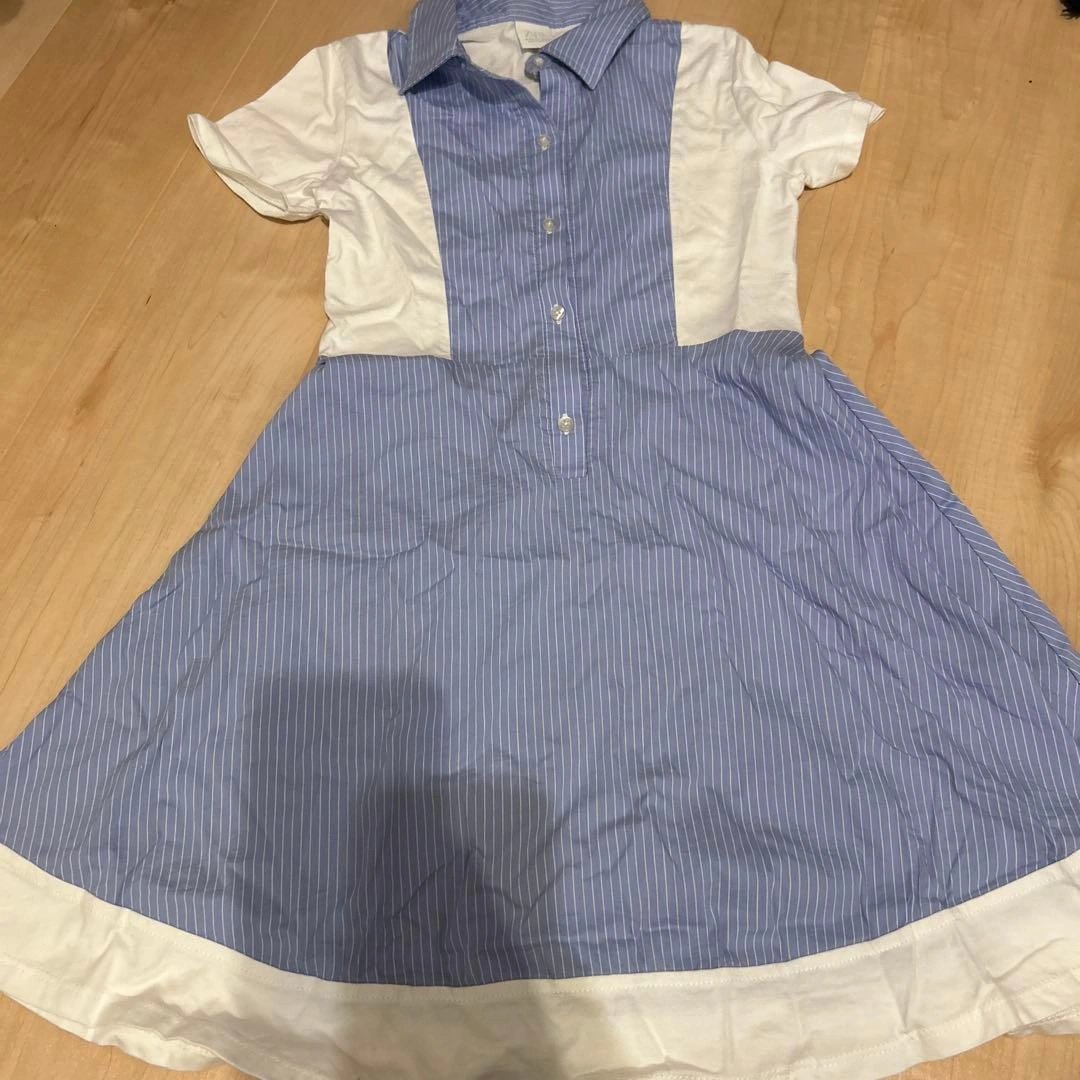ZARA キッズ ストライプ 半袖ワンピース 140cm