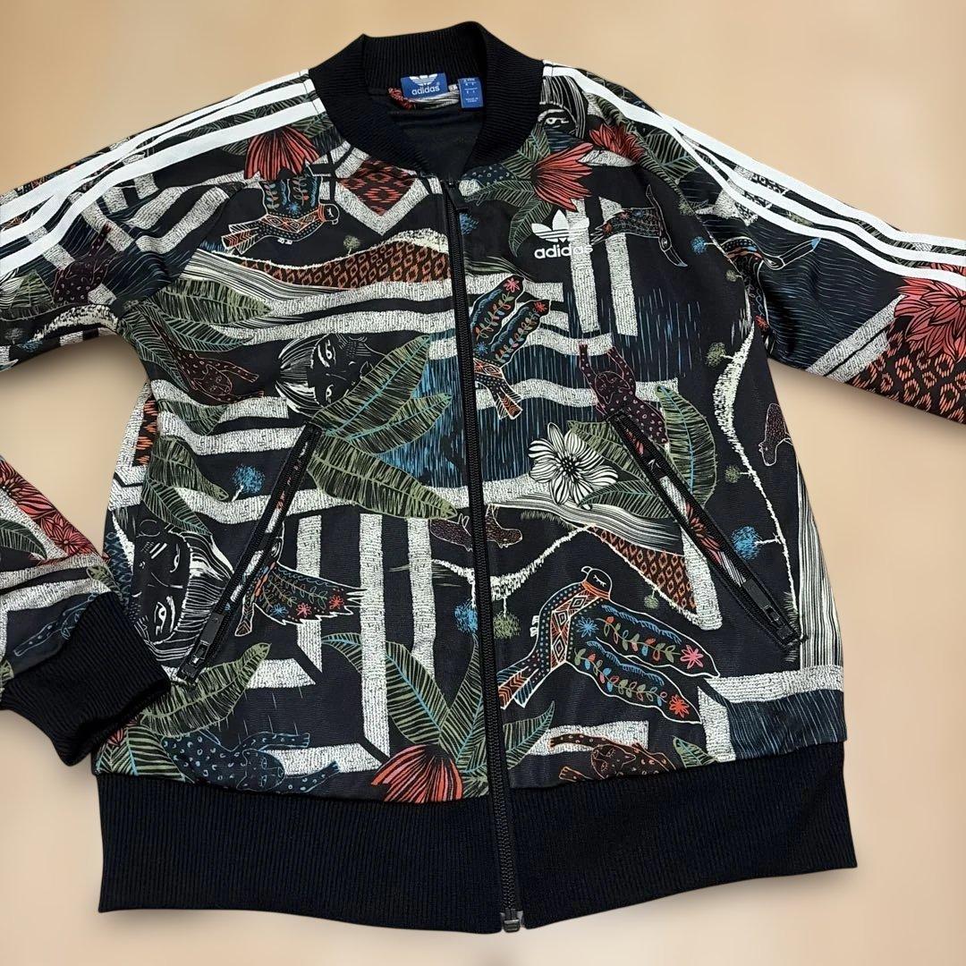 adidas トレフォイル 総柄 トラックジャケット M