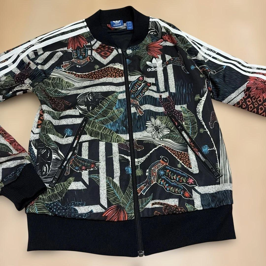 adidas トレフォイル 総柄 トラックジャケット M