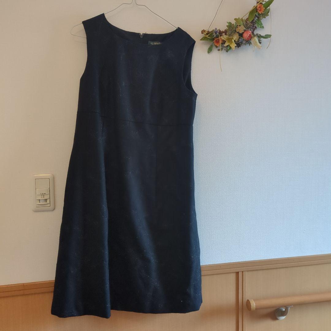 NEWYORKER ネイビー 花柄刺繍 ワンピース