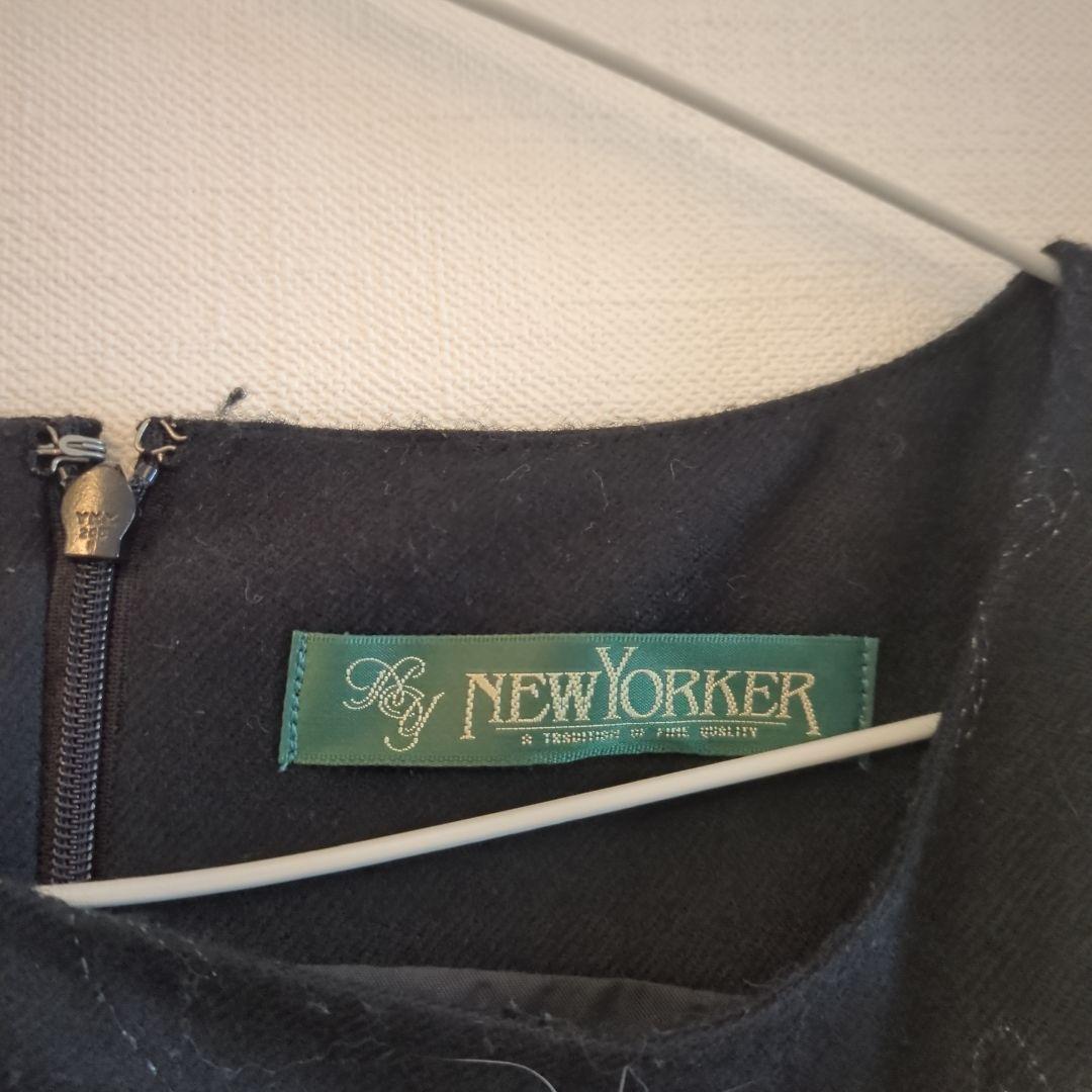 NEWYORKER ネイビー 花柄刺繍 ワンピースの写真3枚目