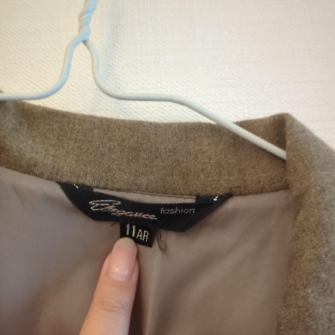 グレー 長袖 シャツワンピース ベルト付きの写真5枚目