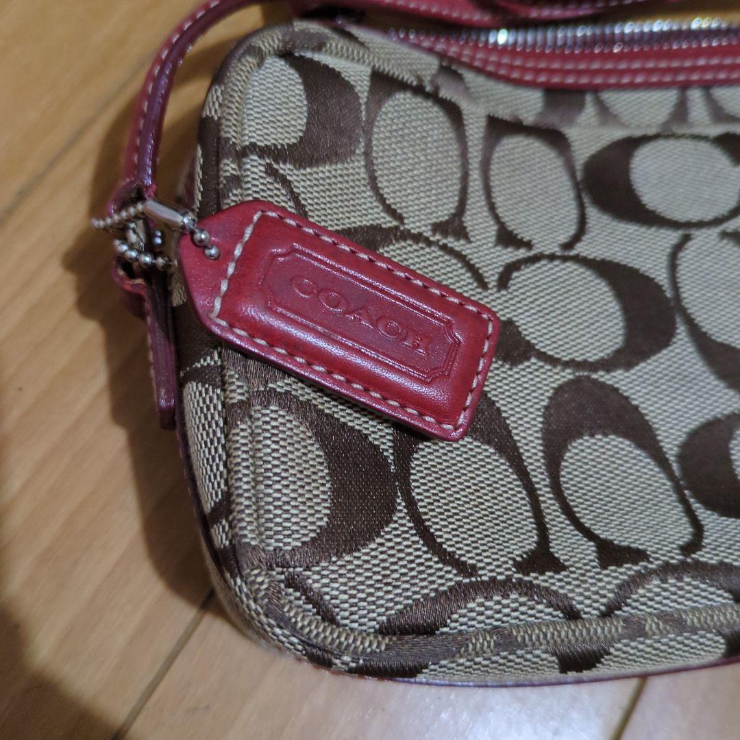 COACH ショルダーバッグ ベージュ/ブラウン/レッドの写真2枚目