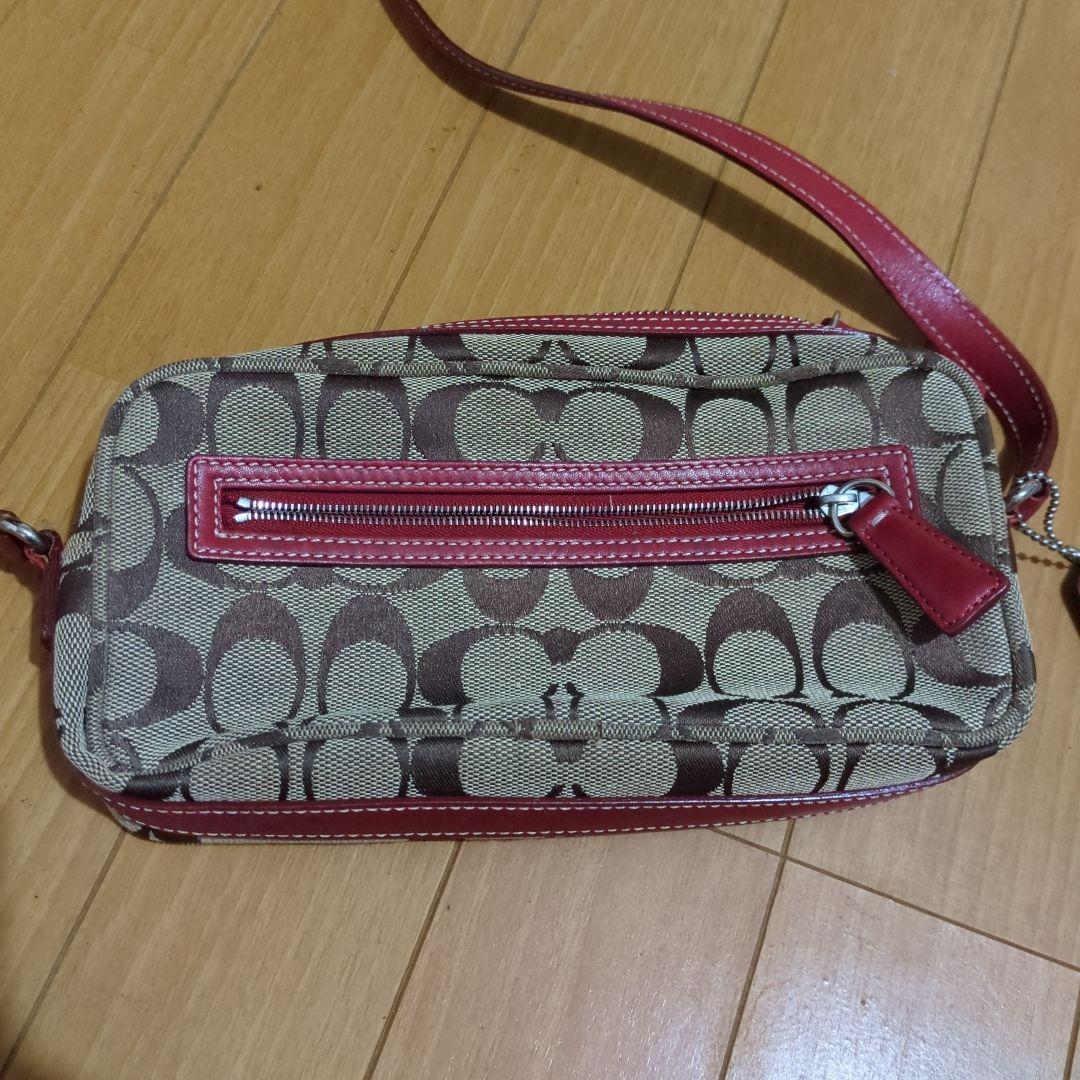COACH ショルダーバッグ ベージュ/ブラウン/レッドの写真3枚目