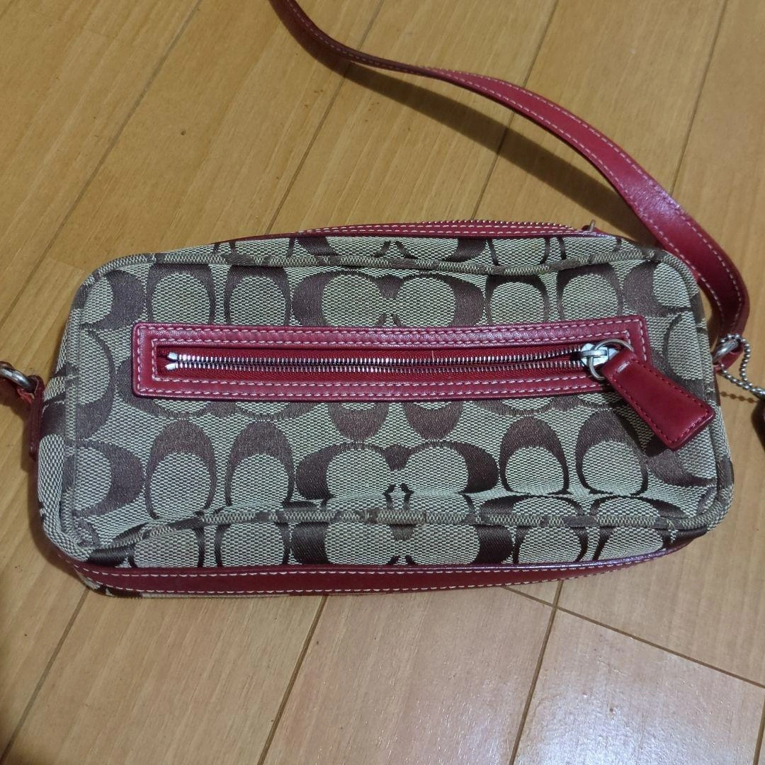 COACH ショルダーバッグ ベージュ/ブラウン/レッドの写真3枚目