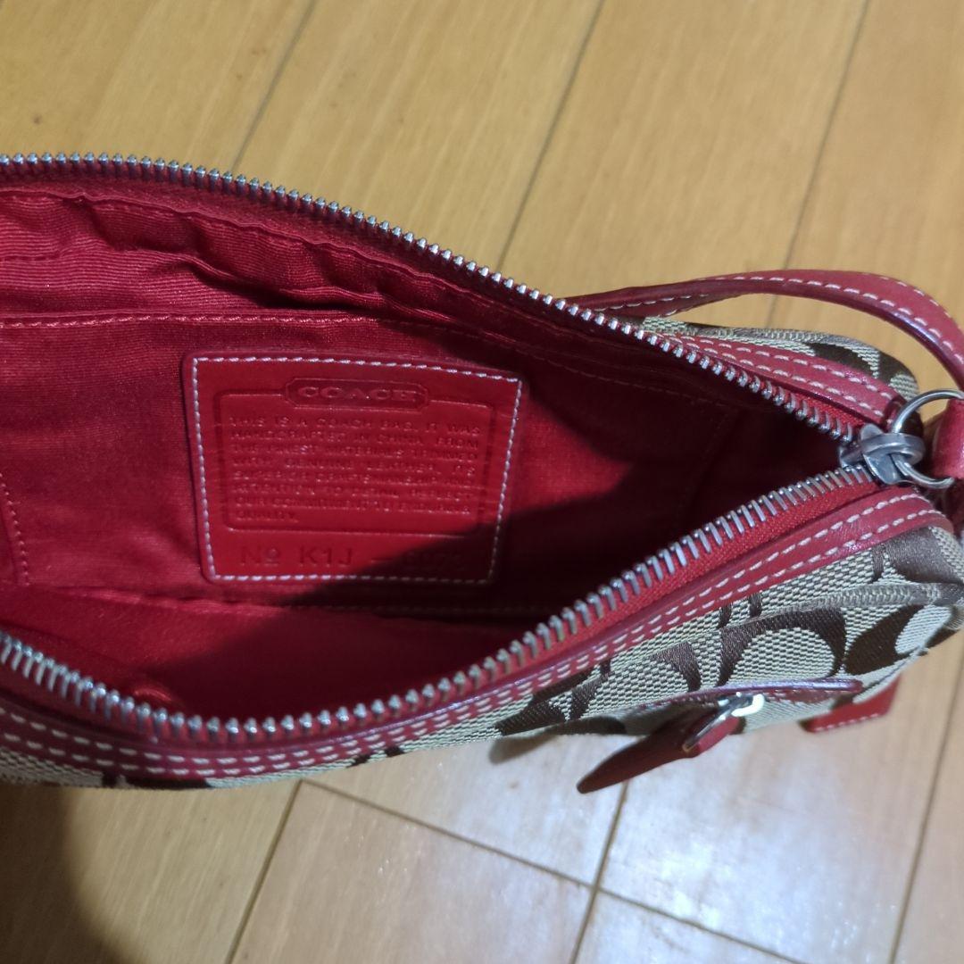 COACH ショルダーバッグ ベージュ/ブラウン/レッドの写真5枚目