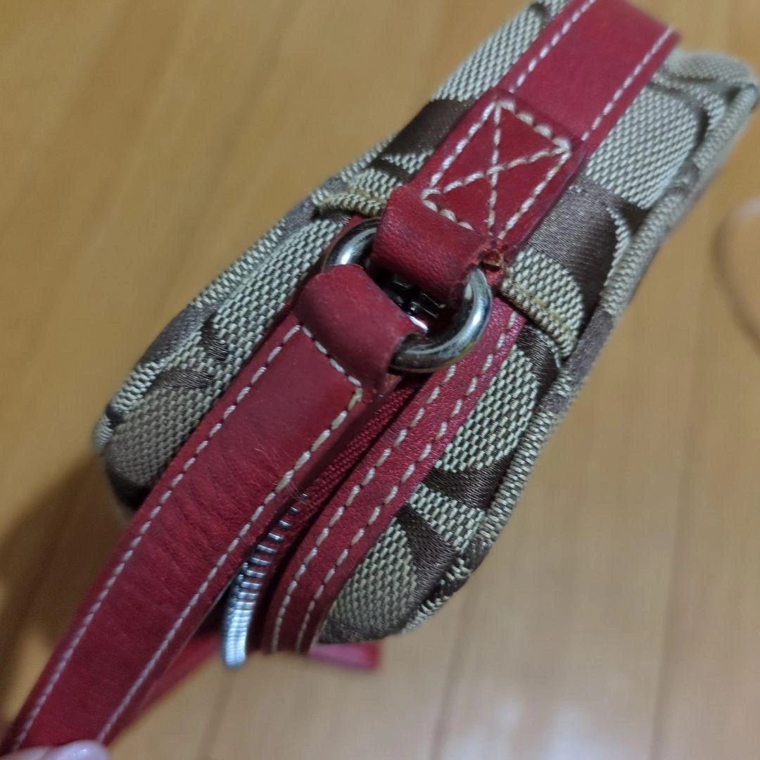 COACH ショルダーバッグ ベージュ/ブラウン/レッドの写真6枚目