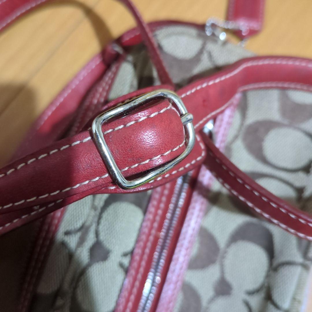 COACH ショルダーバッグ ベージュ/ブラウン/レッドの写真8枚目