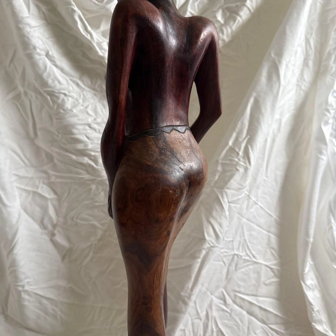 大型 アフリカ 木彫り 女性像 76cm ハンドメイド 彫刻 オブジェの写真4枚目