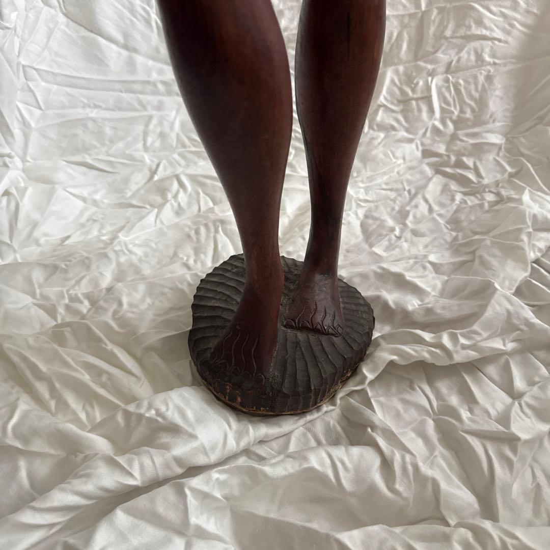 大型 アフリカ 木彫り 女性像 76cm ハンドメイド 彫刻 オブジェの写真7枚目