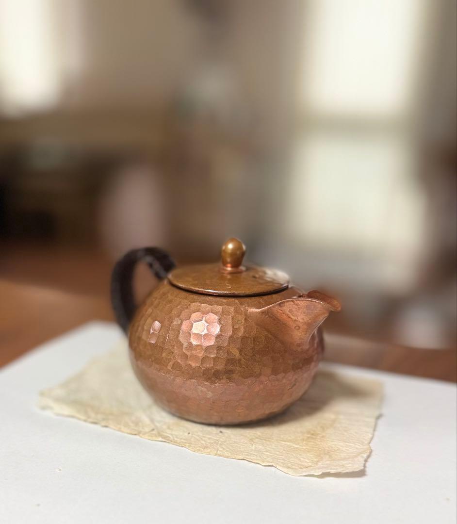 希少 韓国 仁寺洞 手作り 銅製 急須 槌目 茶器 韓国工芸 一点物