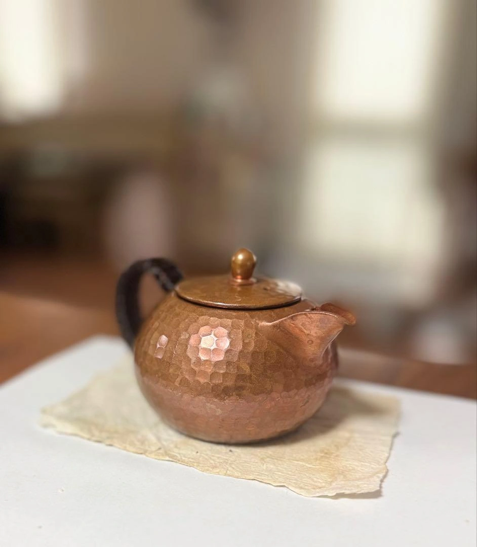 希少 韓国 仁寺洞 手作り 銅製 急須 槌目 茶器 韓国工芸 一点物