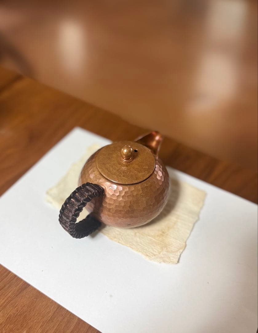 希少 韓国 仁寺洞 手作り 銅製 急須 槌目 茶器 韓国工芸 一点物の写真5枚目
