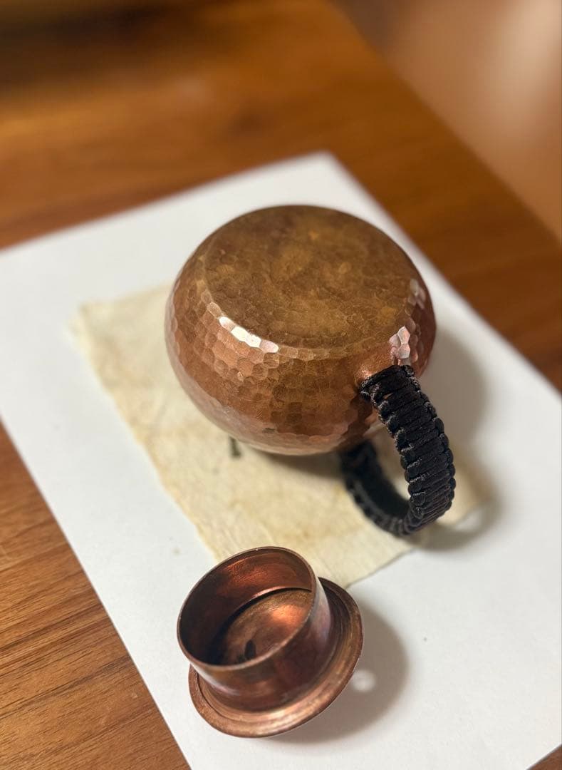 希少 韓国 仁寺洞 手作り 銅製 急須 槌目 茶器 韓国工芸 一点物の写真8枚目