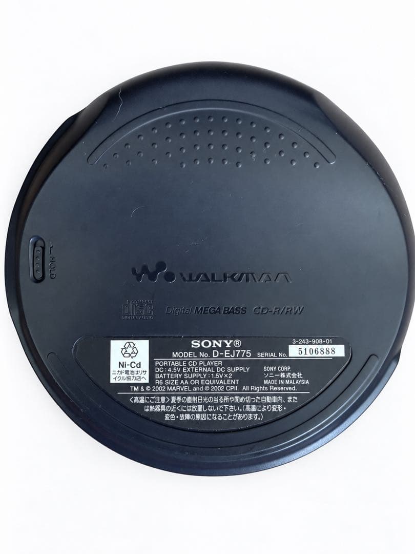 SONY CDウォークマン D-EJ775 スパイダーマン ACアダプター付の写真3枚目