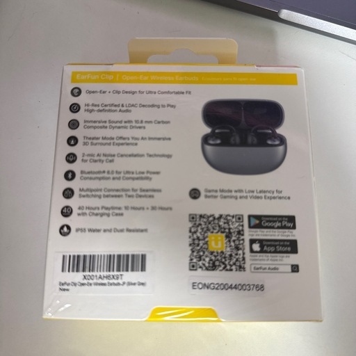 【新品未開封】EarFun Clip CW100 ワイヤレスイヤホンの写真2枚目