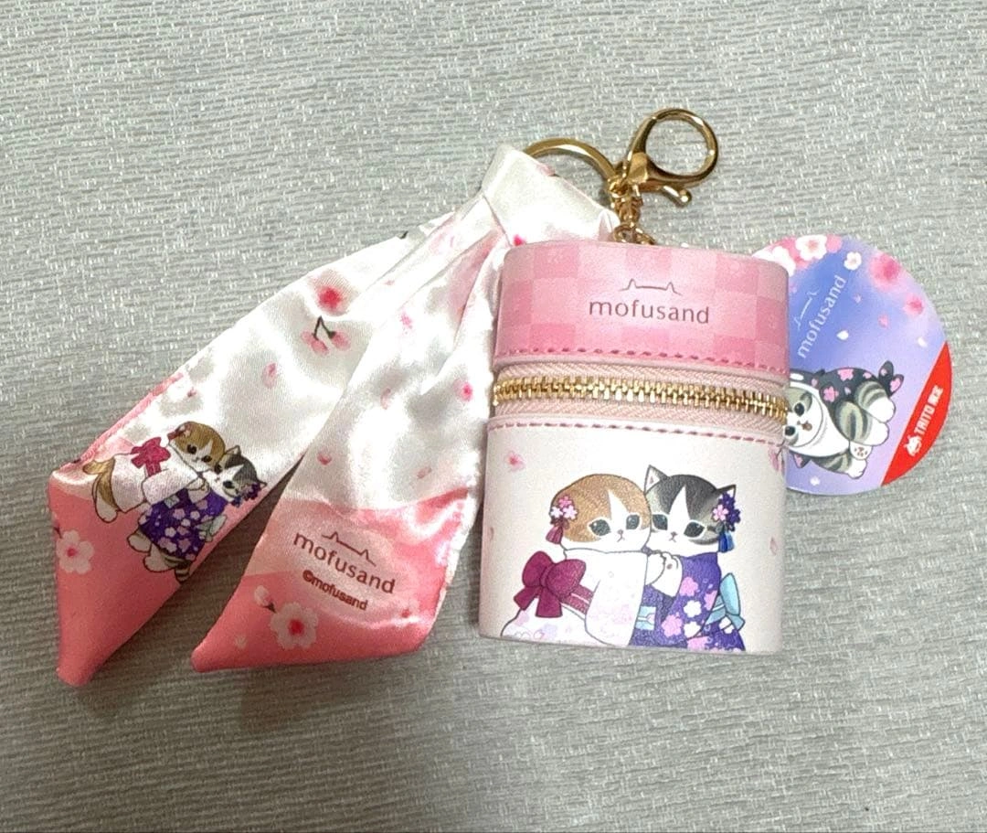 mofusand スカーフチャーム付きポーチ 桜満開 タイトー