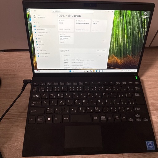 【訳あり・バッテリーなし】VAIO Pro PJ 12.5型 Celeron 5305U／メモリ4GB／SSD128GBの写真2枚目