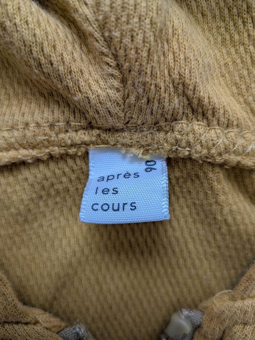 après les cours パーカー マスタード 90cmの写真3枚目